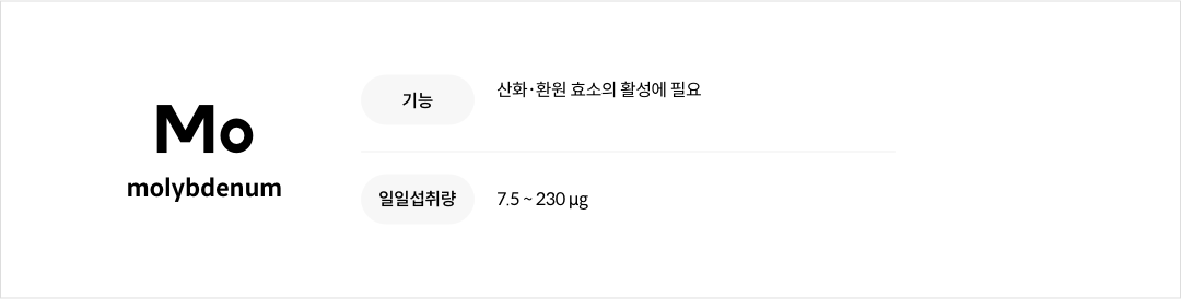 mgz_mo_img_pc.png 몰리브덴의 기능성 및 일일섭취량
