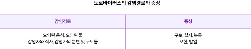 mgz_norovirus_img3_pc.png 노로바이러스 감염경로와 증상표